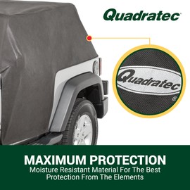 Quadratec Softbond 5-Layer Cab Cover - Fits Jeep Wrangler JK 2007-2018 2 Door Rain for Protection from Rain, Sleet or Snow, black