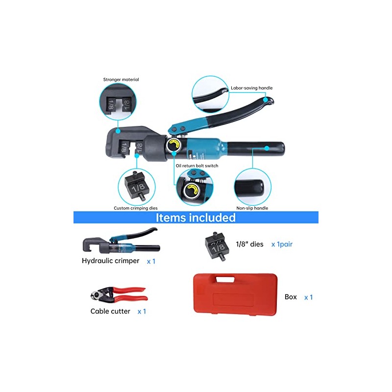 Muzata Custom Cable Railing Crimping Tool Hydraulic Crimper Hydraulic Crimping