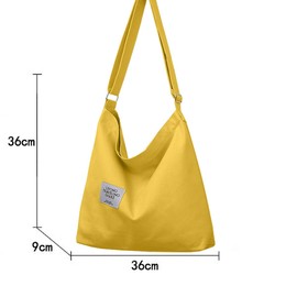 ZhengYue Damen Canvas Handtasche Schultertasche Casual Multifunktionale Umhängetaschen Groß für Schule Shopper Lässige täglich Gelb