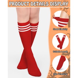 Senker Fashion Women's Knee High Socks Cotton Stockings for Women Long Striped Tube Boot Sock for Casual Outdoor Sport