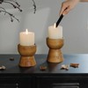 NIKKY HOME Farmhouse Wooden Candle Holders Set of 2, Rusitc