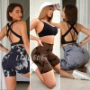 Leawede - 3pzs Leggins Deportivos Mujer Para Yoga,tie-dye Ropa Gym