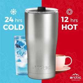 Arctic Tumblers | 20 oz Rose Insulated Tumbler with Straw & Cleaner - Retains Temperature up to 24hrs - Non-Spill Splash Proof Lid, Double Wall Vacuum Technology, BPA Free & Built to Last