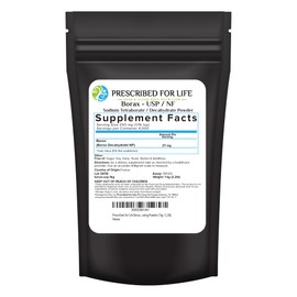 Prescribed for Life Borax Powder, Pure USP NF Grade All Natural Sodium Borate Powder, Household Laundry Booster, Slime Activator & Multipurpose Cleaning Powder (1kg / 2.2lb)
