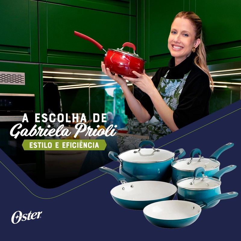 Oster Corbett 8 pc Gradient Teal Forged Aluminum Cookware Set