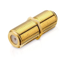 conecto SAT Adaptor F Female to F Female Double Socket or Gender Changer for F Antenna Connections Gold-Plated (Pack of 5)