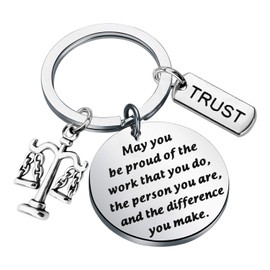 AKTAP Law School Graduation Keychain Lawyer Gift Scales of Justice Jewelry May You be Proud of The Work That You Do Key Rings for New Lawyer