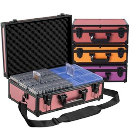 Toploader - Caja de almacenamiento para tarjetas rígidas de 3 x 4 y 35 puntos, tarjetas de carga superior, capacidad para más de 600 cargadores superiores, funda de aleación de aluminio, caja
