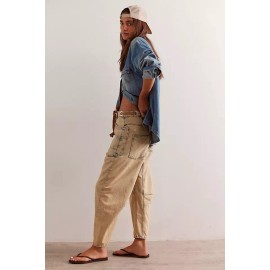 Free People We The Free Moxie Pull-On Barrel Jeans Size 28