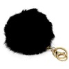 Miraclekoo Cute Rabbit Fur Ball Key Chain Black Pom Pom