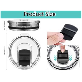 2 Pack Tumbler Lids for Yeti, 20 oz Magnetic Replacement Covers for 20 oz Tumbler, 16 oz Pints,Compatible for Ozark Trail, Old Style Rtic(Black)