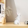 MicoSim Rattan Effect Resin Bunny Easter Decor,Table Rabbit Easter Decorations,Spring