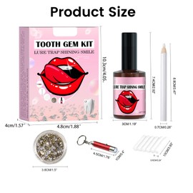 Dyceittdia Tooth Gemstone Kit, Decorative Tooth Jewellery, Easy to Remove and Apply Tooth Gemstone Kit, Sparkling Tooth Gemstone Kit, Yachibaoshi (03)