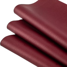 Tapicería de vinilo marino de piel sintética de 54 x 36 pulgadas, tela de vinilo marino impermeable, duradera, adecuada para decoración del hogar y proyectos de costura a mano de bricolaje (rojo vino