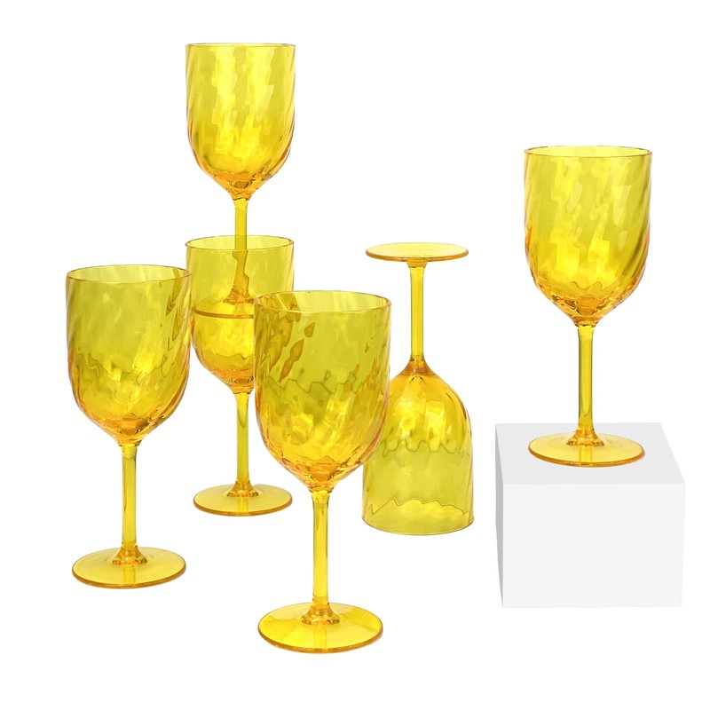 Yalin Set of 6 Unbreakable 15 oz Acrylic Plastic Wine