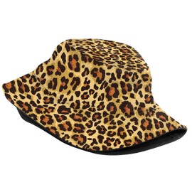 Leopard Cheetah Print Bucket Hat Packable Breathable Sun Hats for Women Men Teens Unisex Summer Travel Beach Fisherman Cap