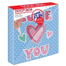 DIAMOND DOTZ ® - Love You Dotz Box, Partial Drill, Round Dotz, Diamond Painting Kits, Diamond Art Kits for Adults, Gem Art, Diamond Art, Diamond Dotz Kits, 5.9"x5.9"
