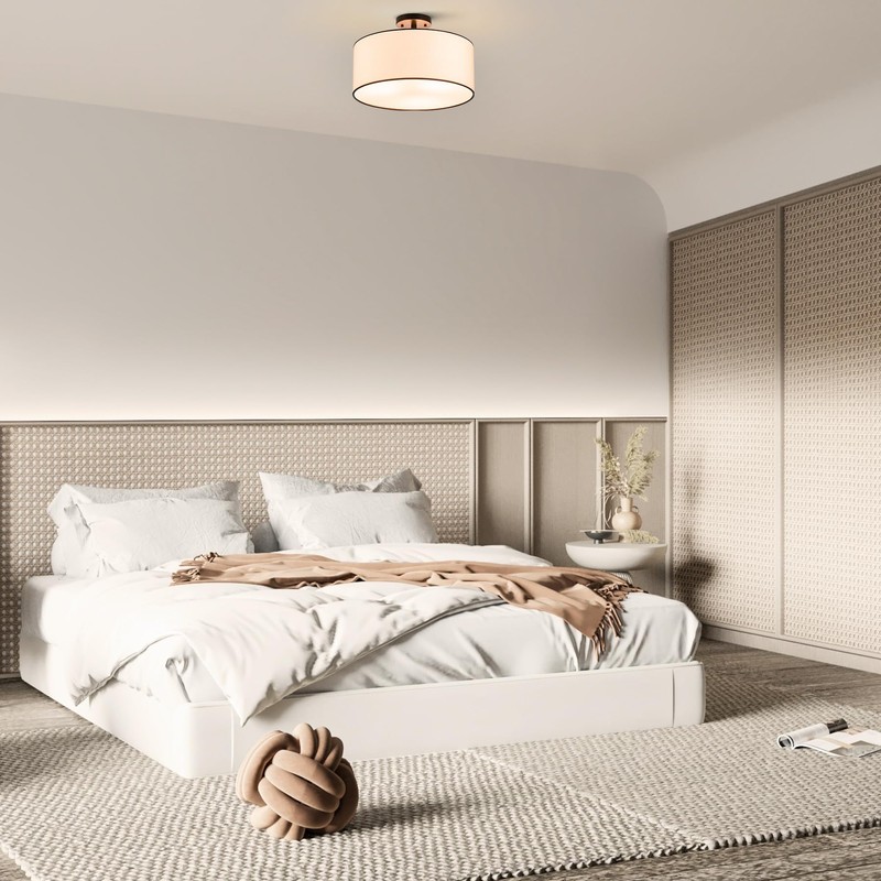 VONLUCE Semi Flush Mount Ceiling Light, 18" Ceiling Light Fixture