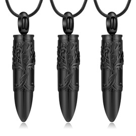 zeqingjw Bullet Urn Necklace for Ashes Memorial Cremation Jewelry Ash Holder Keepsake Jewelry for Pet/Human