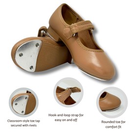 Dance Class Girls' Maryjane Mary Jane Flat, Caramel, 9.5 M US Toddler