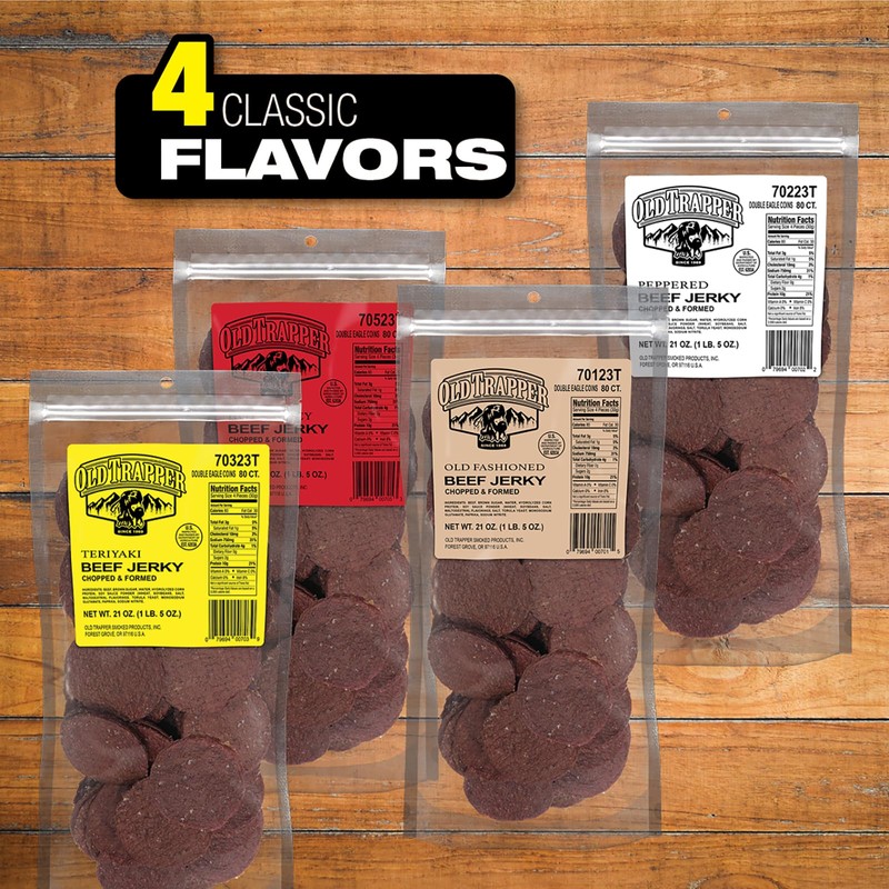 Old Trapper Double Eagle Beef Jerky, Teriyaki Flavor, 21 Ounce