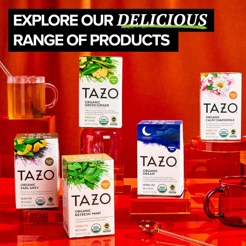 TAZO Organic Green Tea, Green Ginger, 96 Total Tea Bags