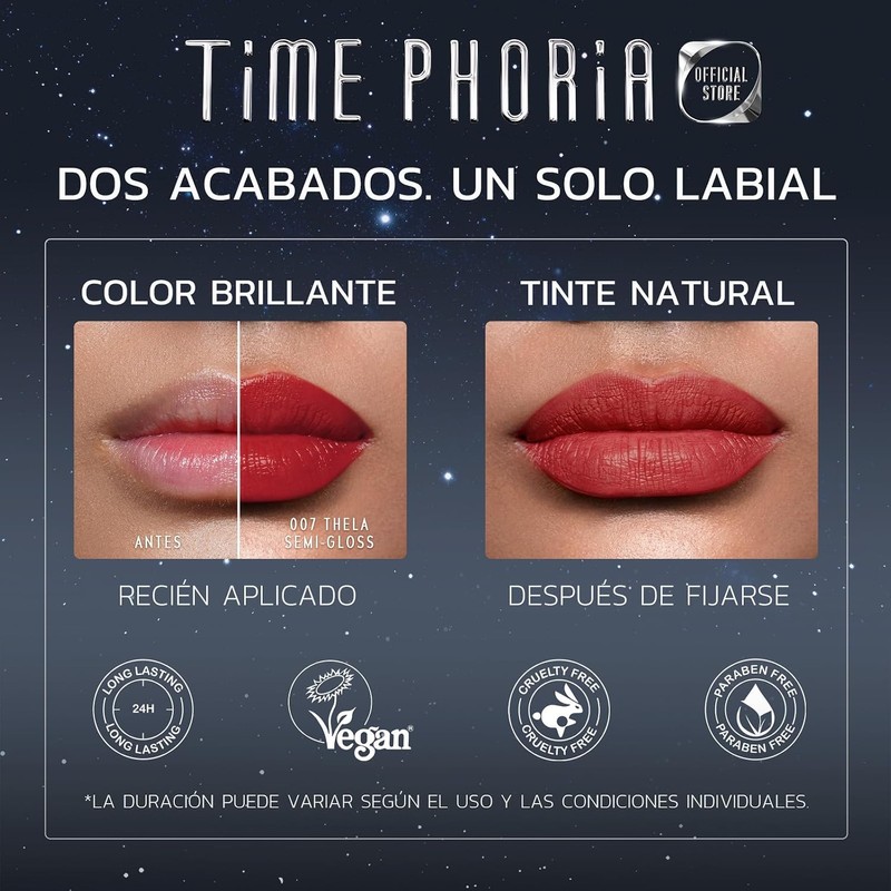 TIMEPHORIA Tinta para Labios de Larga Duración 012 Elistra, Lip