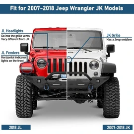 u-Box JK Spare Tire Delete License Plate Relocation Kit w/ 2x Plate Illuminate Light & Third Brake Light for Jeep Wrangler JK 2007-2018 & Unlimited