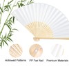 24 Pcs White Paper Fans Handheld Bamboo Folding Fans DIY