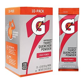 The Gatorade Company Thirst Quencher Powder, 1.23oz Packets, Makes 20 ounces (10 Pack) (Fruit Punch)