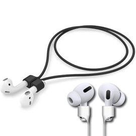 Eliveos Ultra Strong Magnetic Anti-Lost Straps, Colorful Soft Silicone Sports Lanyard Compatible with Airpods 1st 2nd 3rd Generation Pro 3 2 1 (Black)