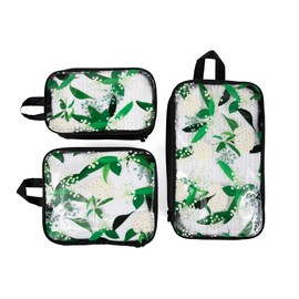 MIAMICA,3-Piece Luggage Packing Cubes,Black Floral Design – Includes Small,Medium and Large Suitcase Organizers with Durable Design