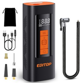 EDITOP Tire Inflator Portable Air Compressor, 6000mAh Electric Air Pump for Car Tires, 150 PSI Tire Pump Cordless Tire Inflation with Digital Pressure Gauge for Car, Motorcycle, Bike, Ball