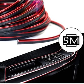 Red Metallic Gloss Interior Decorative Strips for Cars Commercial Vehicles Flexible Trim Strip Moulding 5 Metres