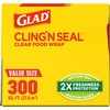 Glad Cling N Seal Plastic Food Wrap, 300 Square Foot