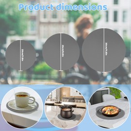 Safe Grabs Round Silicone mats for Microwave trivets for hot pots and Pans Kitchen Dishes 12inch countertops (Grey)