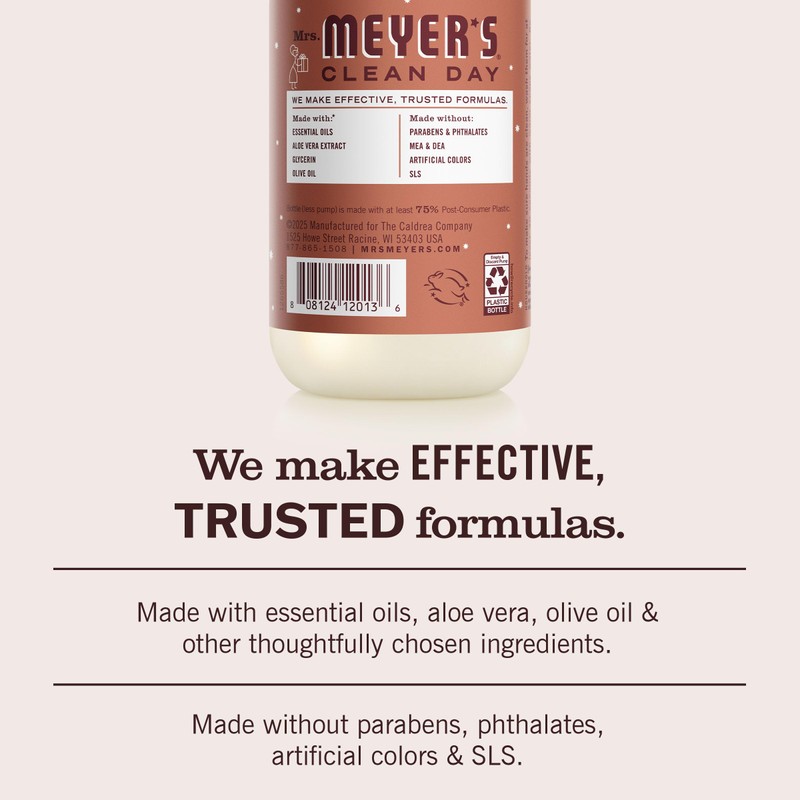 Mrs. MEYER'S Clean Day Liquid Hand Soap, Gingerbread Scent, 12.5