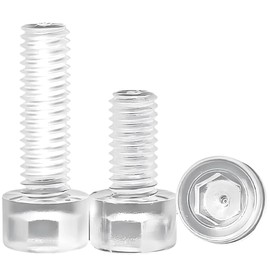 PC(Polycarbonate) Plastic Transparent Metric Hex Socket Head Cap Screws with Nuts and Washers Assortments M5X30/10Sets