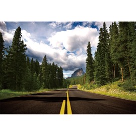 Baocicco 5x3ft Road Trip Backdrop Highway Blue Sky White Clouds Mountain Road Photography Background Road Wedding Ceremony Road Trip Party Racing Competition Autumn Festival Adults Photo Props