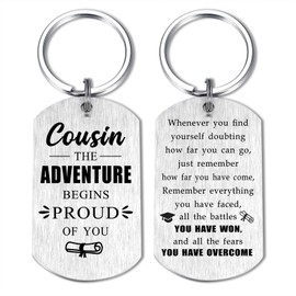 Alotozo 2024 Cousin Graduation Gifts - Graduation Keychain for Cousin - PHD College High School Graduate Party Favor Decorations