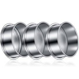 3 Pcs 304 Stainless Lab Sieves, 200 Mesh (0.074 Mm), 80 Mesh (0.18 Mm), 10 Mesh (2 Mm) Aperture Test Sieve, 4 Inch Diameter Economy Test Sieve with Labels for Industrial Laboratory