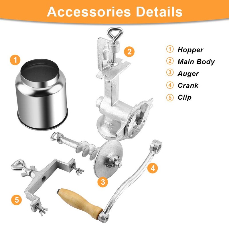 Manual Grain Grinder, Hand Operated Corn Grain Mill Grinder, Table