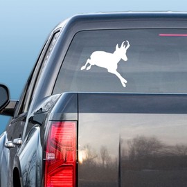 Express Yourself Running Pronghorn (White - Image Facing as Shown - Small) Decal Sticker - Big Game Collection - Antelope