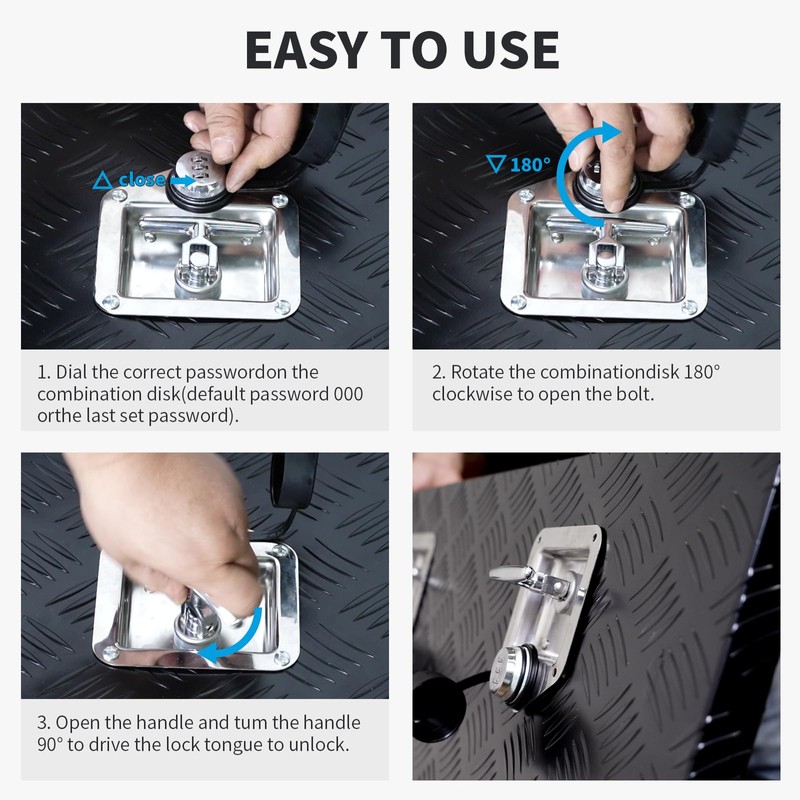 Loclink Combination Truck Tool Box Lock Replacement, 3 Digit Combination