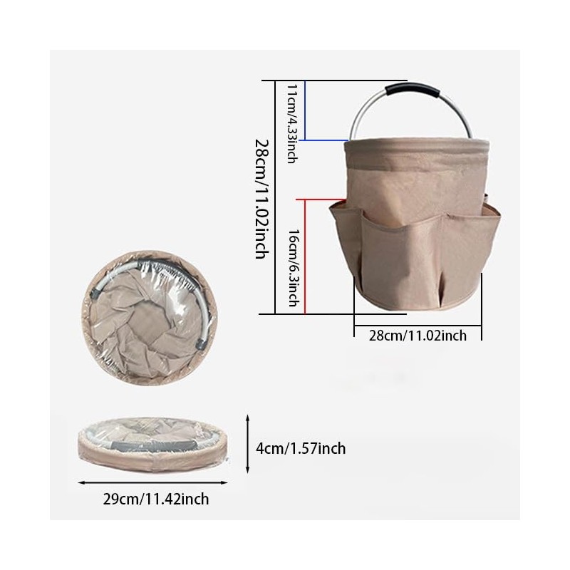 CHENGZI Versatile Collapsible Basket with Handles，Garden Tool Organizer Bag，Foldable Multi-Functional