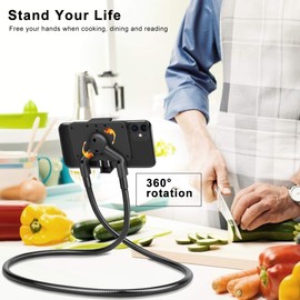 B-Land - Soporte universal para teléfono celular, soporte para teléfono celular, soporte perezoso, soporte flexible para bricolaje con múltiples funciones (negro)