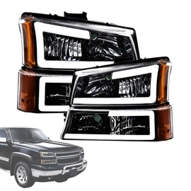 Headlights Assembly Fit Chevy Silverado 1500/2500/3500 HD Models 2003-2006