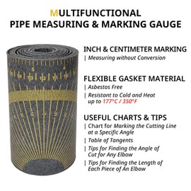 Goldland-WELD PROTECT Pipe Wrap Around, 5" x 9' Multifunctional Pipe Measuring Tool, Flex Angle Measuring and Marking Gauge, Yellow