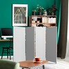 4 ft. Short Woven Fiber Folding Screen - White -