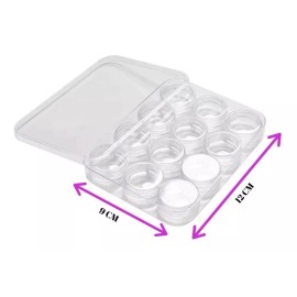 Nail Container Contenedor C/12 Envases Para Poner Decoración Y Arte De Uñas